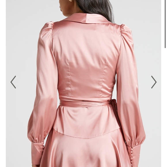 BREEANA MINI DRESS - LONG SLEEVE WRAP DRESS IN DUSTY PINK
Size US 14 - Picture 3 of 6